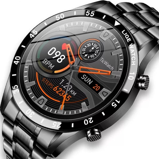 Men's Business Quartz Smartwatch: Bluetooth Calling, Pedometer, Blood Pressure & Heart Rate Monitoring, Waterproof