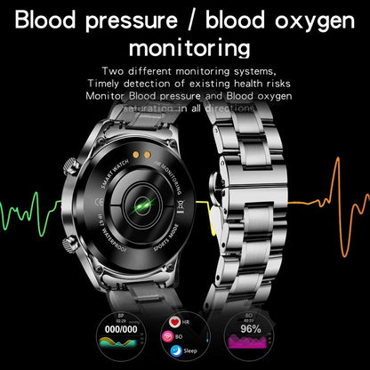 Men's Business Quartz Smartwatch: Bluetooth Calling, Pedometer, Blood Pressure & Heart Rate Monitoring, Waterproof