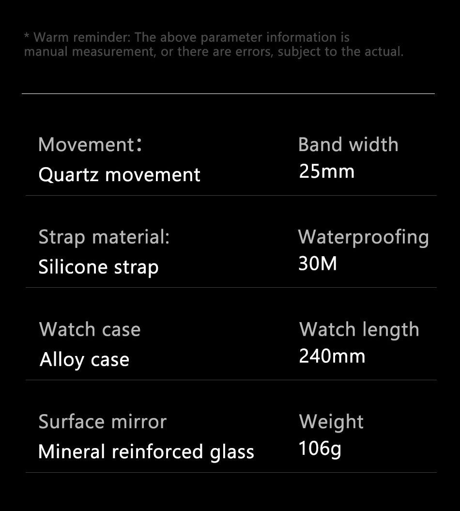 Men's Multi-Function Waterproof Digital Watch - Moon Phase, Calendar, Skeleton Dial, 30M Water Resistance