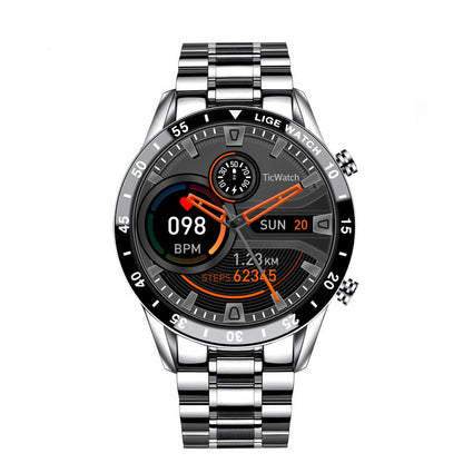 Men's Business Quartz Smartwatch: Bluetooth Calling, Pedometer, Blood Pressure & Heart Rate Monitoring, Waterproof