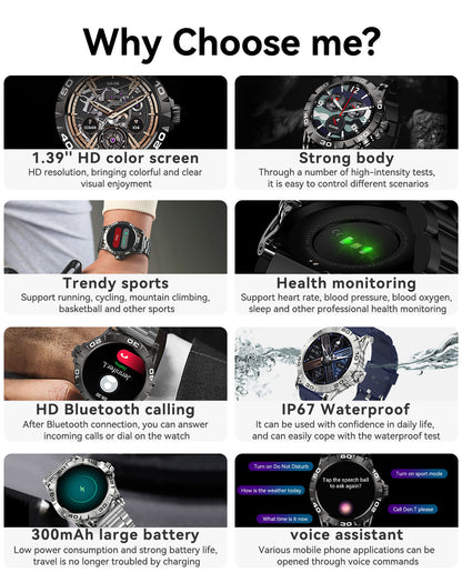 Smart Fitness Tracker Watch - Full HD Display, Waterproof, Multi-Function for Men and Women