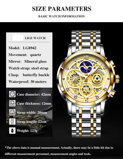 Men's Skeleton Quartz Watch - Innovative Design, Multi-Function, Waterproof, Business Style