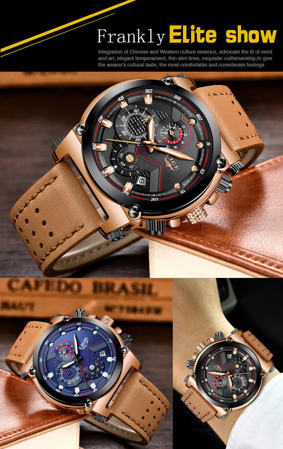 Men's Business Waterproof Leather Watch - Luminous Dial, Quartz Movement