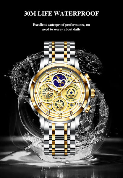 Men's Skeleton Quartz Watch - Innovative Design, Multi-Function, Waterproof, Business Style